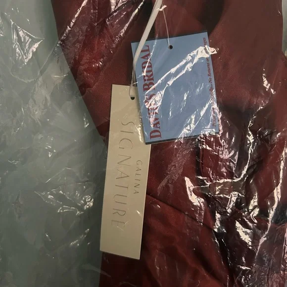 Charmeuse halter bridesmaid dress - color is Cinnamon - Picture 5 of 5